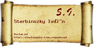 Sterbinszky Iván névjegykártya