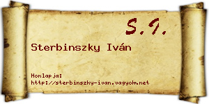 Sterbinszky Iván névjegykártya